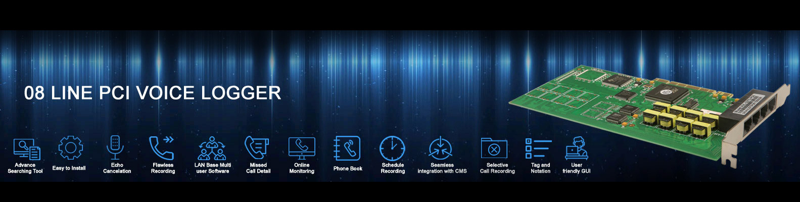 8 port pci voice logger