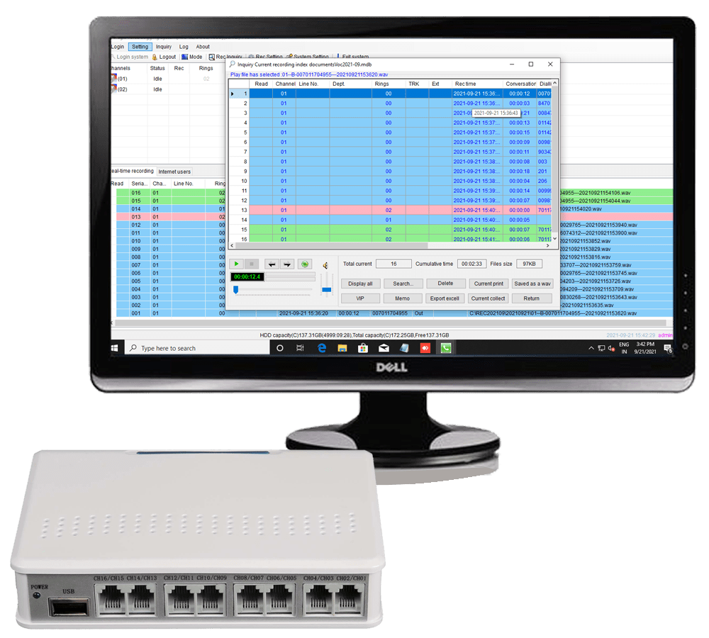 telephone call recorder device